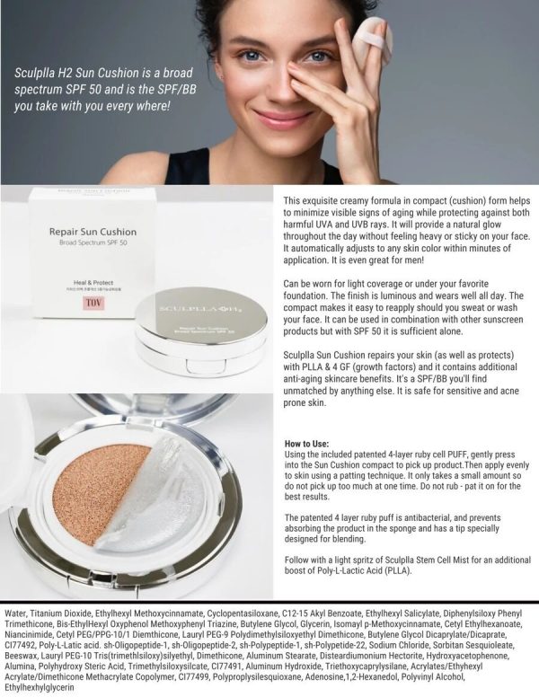 HOP+ Sculplla Repair Sun Cushion SPF50 - Image 2